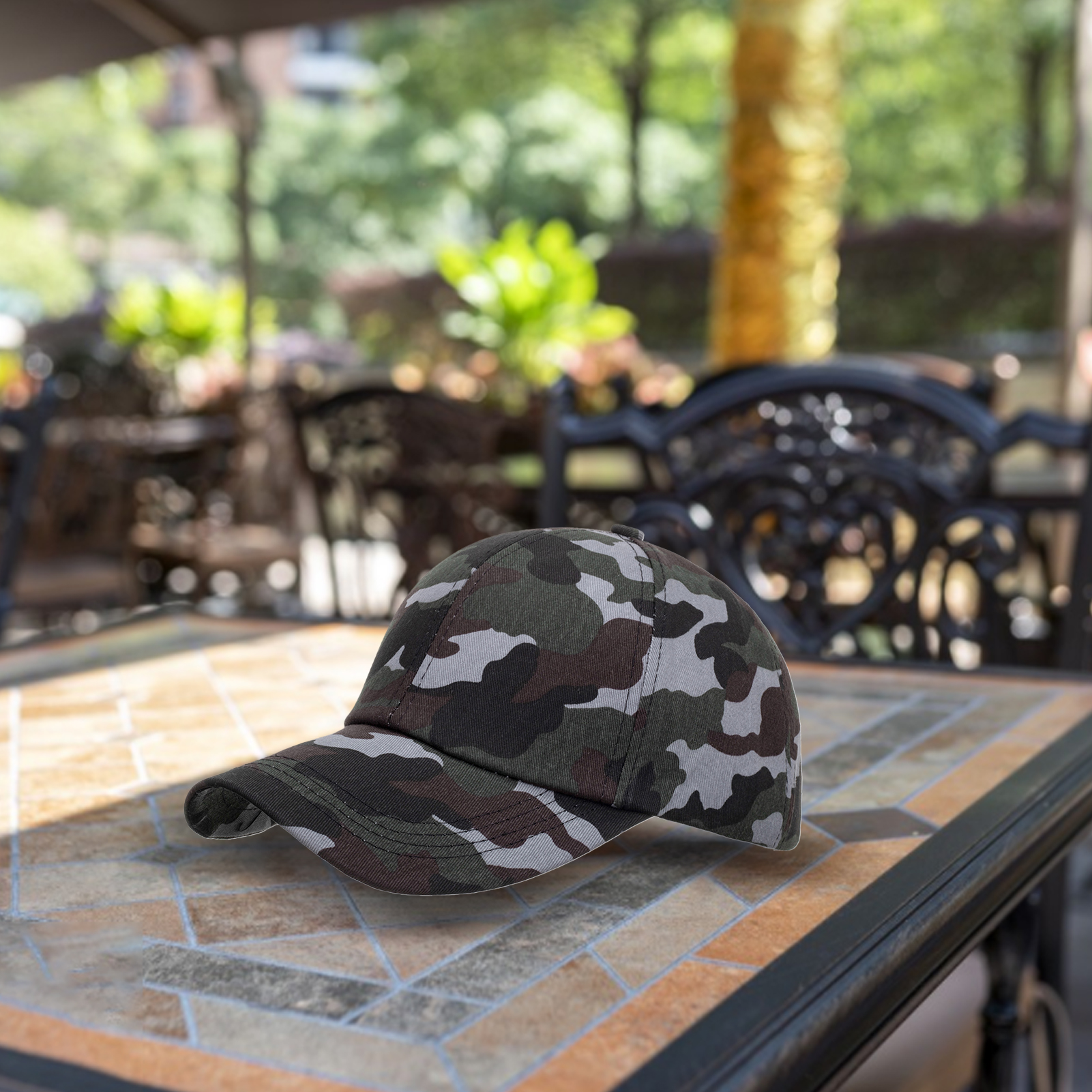 rygai Baseball Cap Allmatching Universal Cotton Camouflage Ponytail