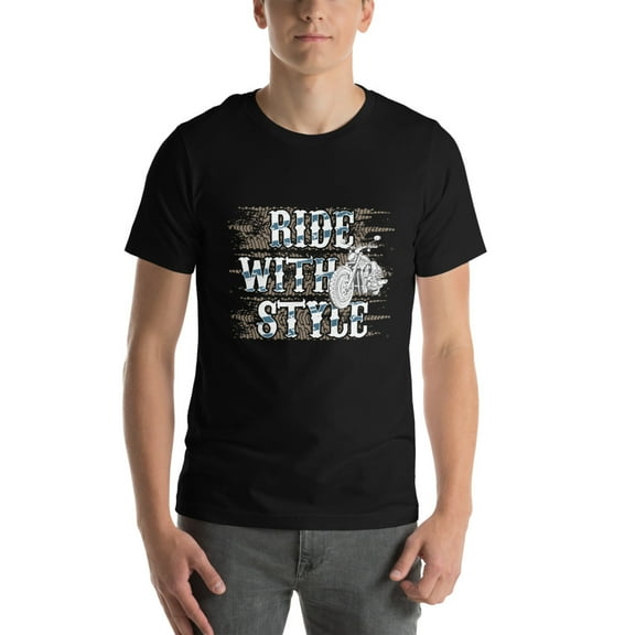 Ride With Style T-Shirt, Vintage Motorcycle Tee, Biker Apparel (XS)
