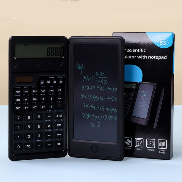 Calculadora Científica, Calculadora De Funciones Práctica Con Batería Solar Con Bloc De Notas Y Bolígrafo Para Oficina