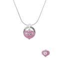 thumbnail image 2 of Delight Jewelry Baby Girl Pink Heart with Baby Feet Gymnastics Ring Charm Necklace, 18", 2 of 4