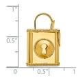 thumbnail image 2 of 14.2mm 14k Solid Yellow Gold Polished and Textured 3-d Lock Pendant Necklace Pendant for Women, 2 of 2