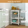thumbnail image 6 of Costway Compact Kitchen Island Cart Rolling Service Trolley with Stainless Steel Top Basket, 6 of 10