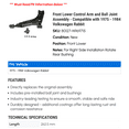 thumbnail image 2 of Front Lower Control Arm and Ball Joint Assembly - Compatible with 1975 - 1984 Volkswagen Rabbit 1976 1977 1978 1979 1980 1981 1982 1983, 2 of 2