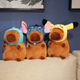 thumbnail image 5 of Capibara de peluche de juguete, animal de peluche, lindo muñeco Capella, disfraz, sombrero, capibara, regalo de cumpleaños y Navidad para niños, 5 of 5