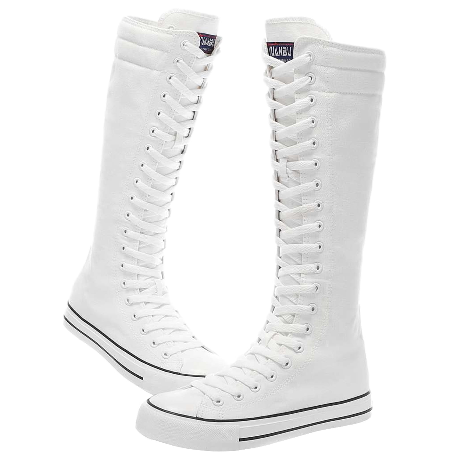white converse knee high boots