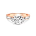 thumbnail image 3 of 3 Carat IGI Certified Radiant Shape Lab Grown Diamond Engagement Ring | 14K Rose Gold | Trilogy Three Stone Lab Diamond Ring | FG-VS1-VS2 Quality Friendly Diamonds, 3 of 5