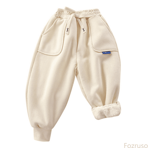 Fozruso Girls School Uniform Pants Toddler Kids Toddler Girls Boys Corduroy Pants Athletic Active Jogger Pants Sweatpants Lined Thick Winter Warm Long Bottoms Trousers Sizes 18-24 Months