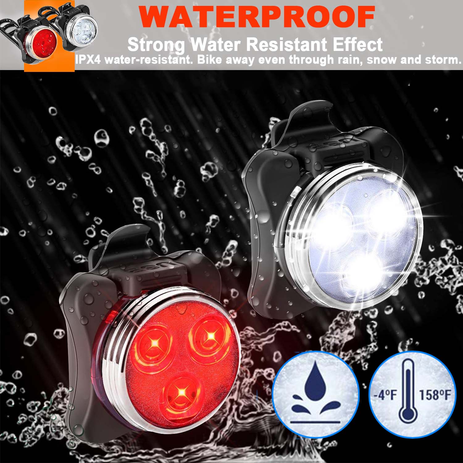 Camkey USB Rechargeable Bike Light Set photo 5