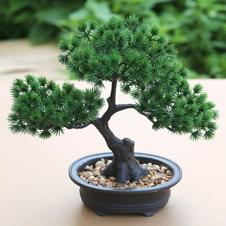 FunBuy 10 Inch Green Artificial Bonsai Tree for Home Office - Walmart.com
