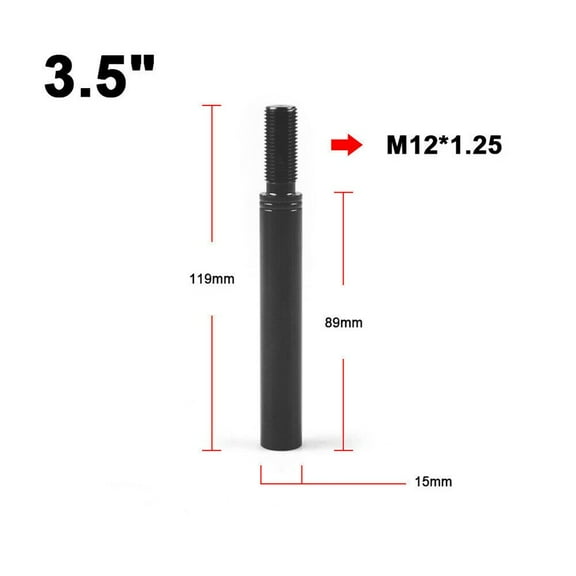 Rooha 3" 3.5" 4" Car Shift Knob Extender Extension Lever Gear Manual Shifter Rod M-12 X 1.25 Thread Automobile Lever Gear Shifter