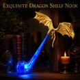 thumbnail image 3 of Dragon Bookshelf Nook Light, 3D Printed Fire-Breathing Fantasy Shelf Decor, Flying Dragon Design Fantasy Reading Nook Decor, Unique Gift for Book Lover Halloween Display, 3 of 7