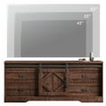 thumbnail image 6 of WAMPAT Modern Farmhouse TV Stand for 65" TV with Barn Door & Rub Through Distressing, Wood Entertainment Center with Drawers and Storage Cabinet for Living Room,Rustic Brown, 6 of 6