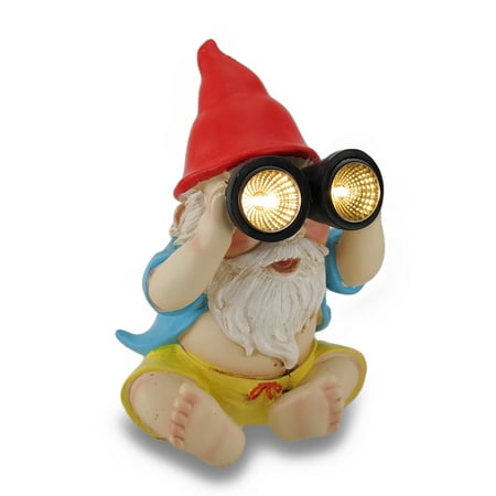 Beach Bum Garden Gnome Solar Eyes Led Accent Light Sculpture Beach Bum Garden Gnome Solar Eyes Led Accent Light Sculpture