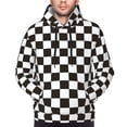 thumbnail image 4 of Hoodies for Men - Black and White Checkerboard Long Sleeve Comfrt Men'S Fashion Hoodies & Sweatshirts, Sweatshirts for Men Hoodies Pullover Clothing Clothes with Pouch, 4 of 7