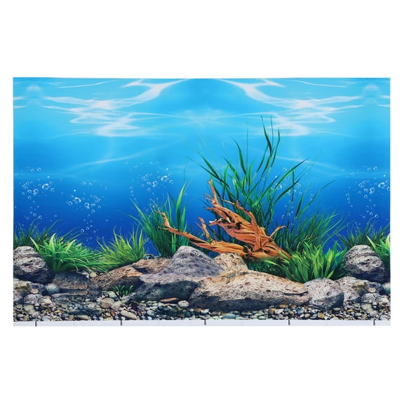 Unique Bargains Aquarium Background Poster Double-sided Fish Tank Background Decorative Paper Sticker 16.54"x11.81"