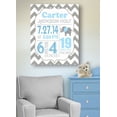 thumbnail image 3 of Personalized Canvas Birth Announcement Nursery Decor Gift, Elephant Design, Custom Name, Date, Weight & Length, Unique Boys & Girls Baby Shower Wall Art Presents, Color Gray # 7, Size - 10X12, 3 of 5