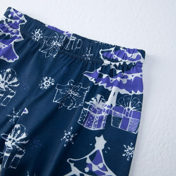 Pisexur Matching Christmas Pajamas for Family Holiday PJs for Women Men Kids Couples Vacation Cute Blue Christmas Tree Printed Lounge Sets Sleepwear Walmart