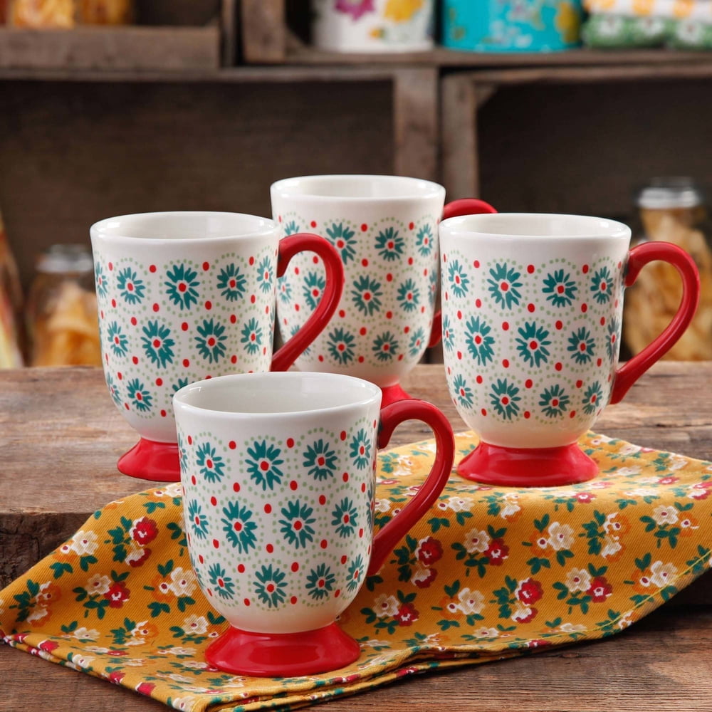 The Pioneer Woman 15.5oz Latte Mug, Set of 4