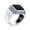 Black-Onyx, variant on Bling Jewelry Mens Retro Classic Mens Silver Ring with Black Onyx Gemstone and Chain Link Accent