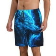 thumbnail image 2 of Pofeuu Blue Fire Wolf Prin Men's Swim Trunks Quick Dry Bathing Suit Swimming Board Shorts Mesh Lining Beach Swimwear-XX-Large, 2 of 6