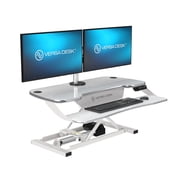 Versadesk PowerPro Elite Electric Standing Desk Converter - MDF & Steel, App-Controlled, Dual-Level, USB Ports, LED Lights | White, ( 36 x 24 )