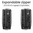 thumbnail image 3 of 4 Piece Luggage Set, 14"/20''/24/''28'' Expandable Lightweight Suitcase with Noise-free Double Spinner Wheels & TSA Lock, Polypropylene Hardshell Storage Case for Travel Vacation, Dark Gray, 3 of 8