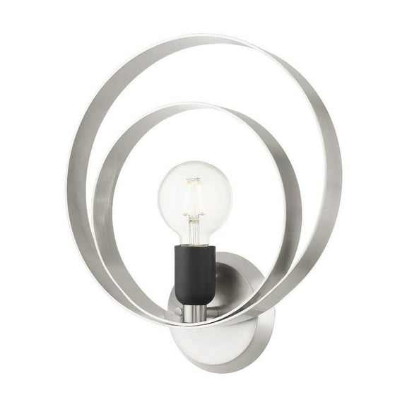 1 Light Ada Wall Sconce in Industrial Style 12 inches Wide By 14 inches High-Brushed Nickel Finish Bailey Street Home 218-Bel-4363189