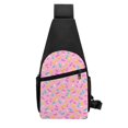 thumbnail image 4 of Xecao's Pink Donut Print Sling Bag: A Versatile Chest, Shoulder, and Crossbody Backpack for Casual Days Out, Perfect for Both Men and Women, 4 of 6