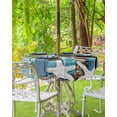 thumbnail image 3 of Fsddascl Coastal Beach Starfish Outdoor Tablecloth - 54 Inch Round Dining Table Cover, Blue Green Tropical Palm Tree Wood Grain Waterproof Outdoor Table Cloth with Umbrella Hole & Zipper for Patio, 3 of 7