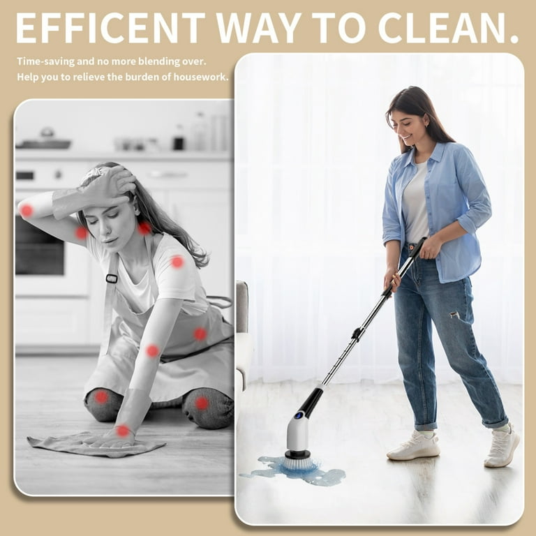 YKYI Electric Spin Scrubber, 8 Brush Heads, 3-Speed Voice