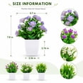 thumbnail image 3 of 4 Pack Small Fake Plants Mini Artificial Faux Plants Indoor with Flowers Spring Decorations for Home Room Farmhouse Desk House Bathroom Decor, 3 of 6
