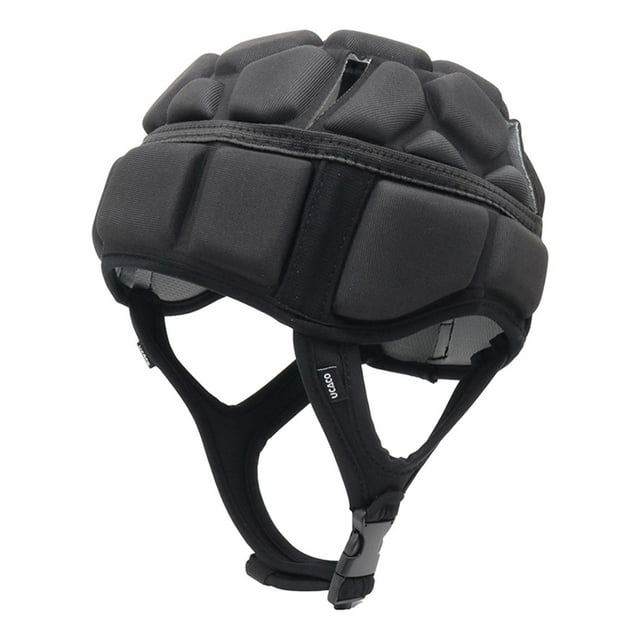 koolsoo Casque de Rugby Ajustable Soccer Léger EVA Rembourré Antichoc Doux Noir G