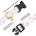 thumbnail image 2 of Handmade Cotton Dog Collar - Cute Unique Pattern with Pendant, White & Pink Heart Design - Suitable for Girl & Boy Dogs, Small Size (L), 2 of 6