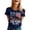 Navy, variant on Public Women's USA 250 Years Graphic Tees Crew Neck Trendy Summer T Shirt Short Sleeve America Flag Print Tops Green XL