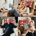 thumbnail image 7 of COEQINE Non-Slip Recliner Headrest Protector Faux Leather Sofa Headrest Covers Head Rest Covers with Adhesive Backed Hook and Loop Straps, 17x27 Inch, Santa Claus Holly Stocking Red, 2 Pieces, 7 of 7