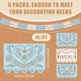 thumbnail image 3 of 6 Pack Papel Picado Mexican Wedding Cielito Lindo Party Decor 118 Feet Dia De Los Muertos Decor Classroom Banner for Altar Mexican Wedding Birthday(Blue and White,Amor), 3 of 7