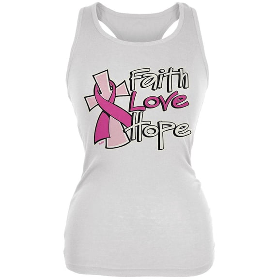 Faith Love Hope Juniors Soft Tank Top White LG