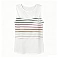 thumbnail image 7 of ITSAME Women's Tank Tops Striped Print Crewneck Loose Fit Summer Casual Sleeveless Shirts White Size M, 7 of 7