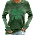 thumbnail image 2 of Craaazy Women's St Patricks Day T-shirts Crewneck Long Sleeve Tops Gifts, 2 of 6