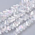 thumbnail image 1 of Electroplate Glass Beads Strands AB Color Plated Faceted Triangle Clear AB 4.5x5x6mm Hole: 1mm about 88~90pcs/strand 28~30cm, 1 of 3