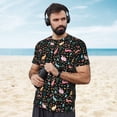 thumbnail image 4 of Wukai Cute Rabbit And Flower Print Men's Short-Sleeved Mesh T-Shirt,Quick-Dry Short Sleeve Workout T-Shirt-X-Small, 4 of 8