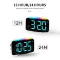 thumbnail image 5 of SDNall Led Wall Clock, Led Wall Lights, Table for 2, Rgb Digital Wall Clock Temp Date Week Auto Dimmable Snooze Table Clock Rgb Night Light 12/24H 2 Alarms Led Clock, Light Alarm Clock, 5 of 8