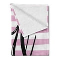 thumbnail image 2 of Lettering Soft Flannel Fleece Blanket, Girl Power Striped Hearts Teen Motivation Feminism Strong Words, Cozy Plush for Indoor and Outdoor Use, 70" x 90", Baby Pink and Charcoal Grey, by Ambesonne, 2 of 5