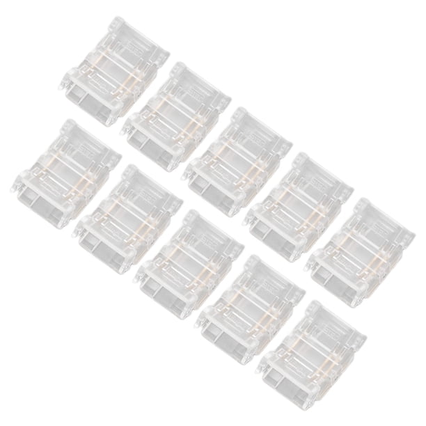 Conectores LED Para Tiras De Luces, 10 Piezas Conectores De Tiras LED De Conexión Rápida Sin Soldadura Tira A Tira Para Almacén