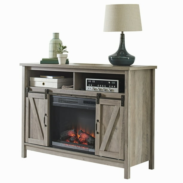 Better Homes & Gardens Modern Farmhouse Fireplace Credenza for TVs up