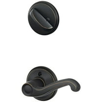 Schlage F59 FLA 716 LH Flair Interior Left-Handed Lever with Deadbolt, Aged Bronze (Interior Half Only)