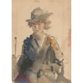 thumbnail image 2 of Isaac Israëls 18x24 Black Ornate Framed Double Matted Museum Art Print Titled: Portrait of a Woman (1875 - 1934), 2 of 5