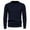 Blue, variant on Mens Sweatshirts Knitted Long Sleeve Tops Classic Plain Crew Neck Fleece Cotton Shirts Solid Gym Casual Regular Fit Workwear Sweater Pullover Fall Winter Sports Sweat Shirt