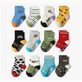 thumbnail image 2 of CAUYDY Little Kids Boys Cute Socks 12PC Set 3T 4T 5T Toddler Spring Summer Fall Winter Grip Crew Socks Sizes 3-5 Years, 2 of 4