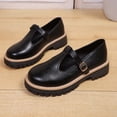 thumbnail image 6 of Miluxas Womens Loafers Shoes Platform Chunky Loafer Lug Sole Comfortable Slip on One Piece Buckle Casual Dress Shoes Black 6(37), 6 of 9